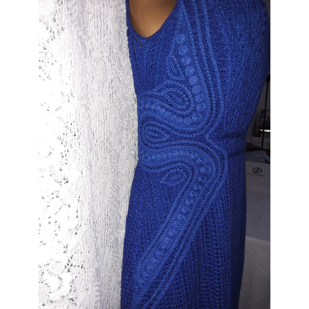 NWT Kobi Halperin Sz 4 JAYDN Royal Blue Knit Crochet Dress - Picture 4 of 7